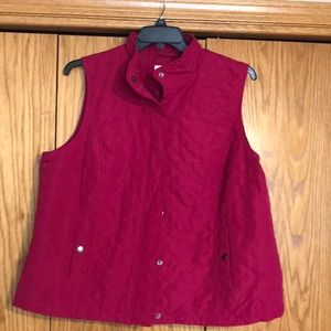 Cj banks quilted dark pink vest